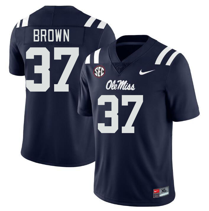 Men #37 AJ Brown Ole Miss Rebels College Football Jerseys Stitched Sale-Navy